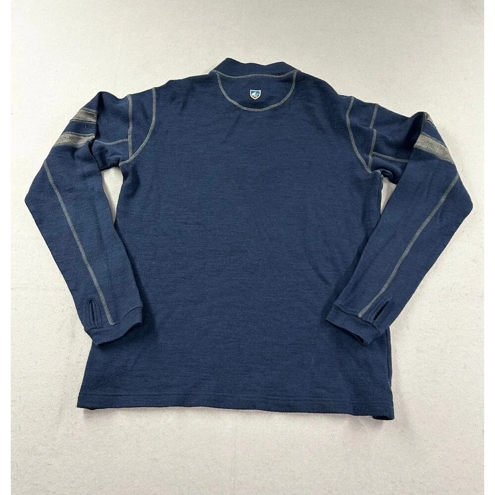 Kuhl Mens Merino Wool 1/4 Zip Jacket Blue Medium